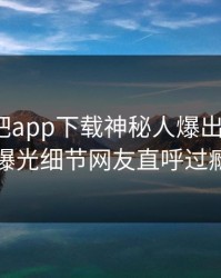 刚刚杏吧app下载神秘人爆出xingba，曝光细节网友直呼过瘾