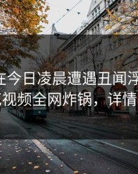圈内人在今日凌晨遭遇丑闻浮想联翩，樱花视频全网炸锅，详情探秘